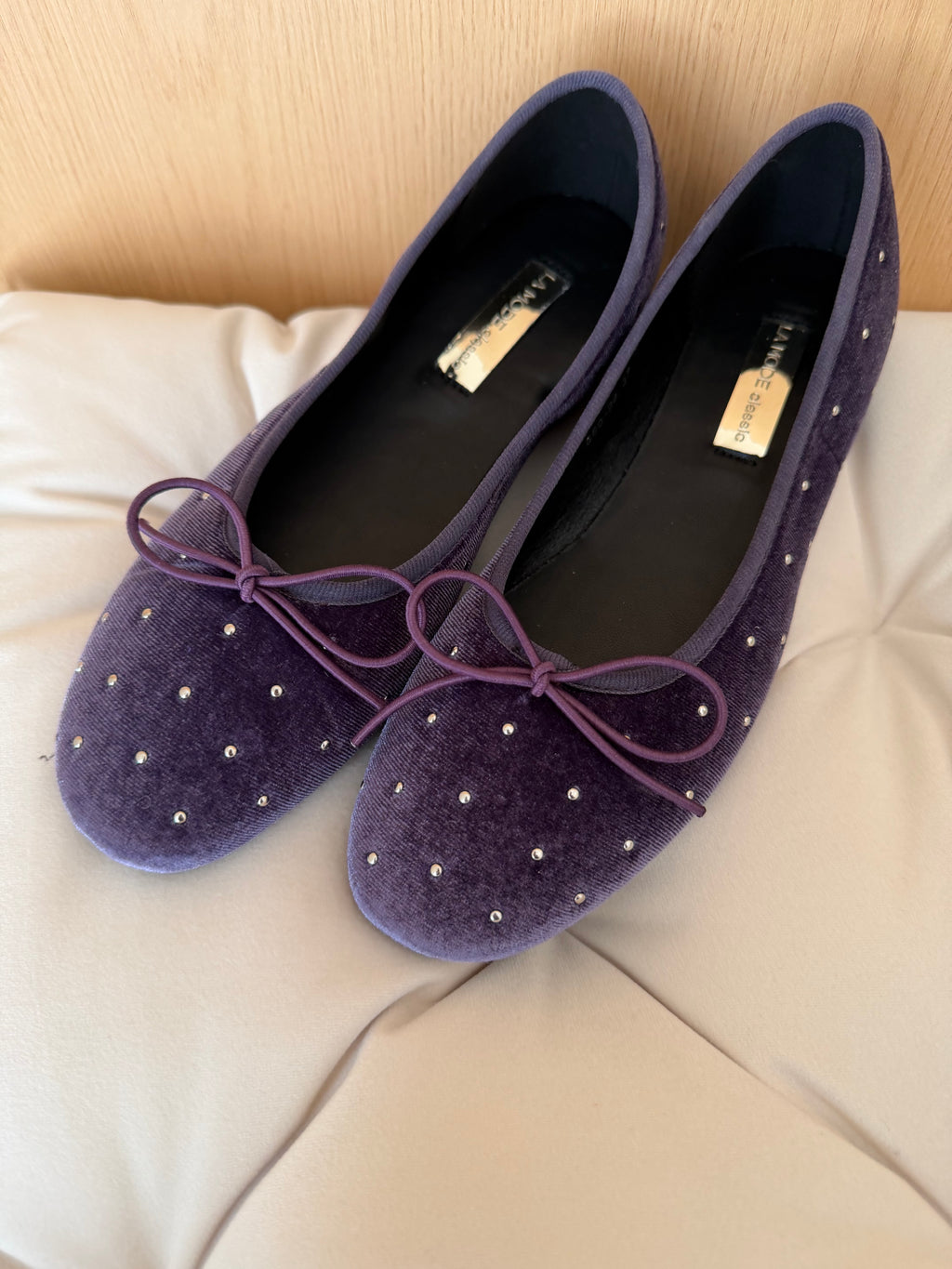 La mode Starlit Velvet Flats