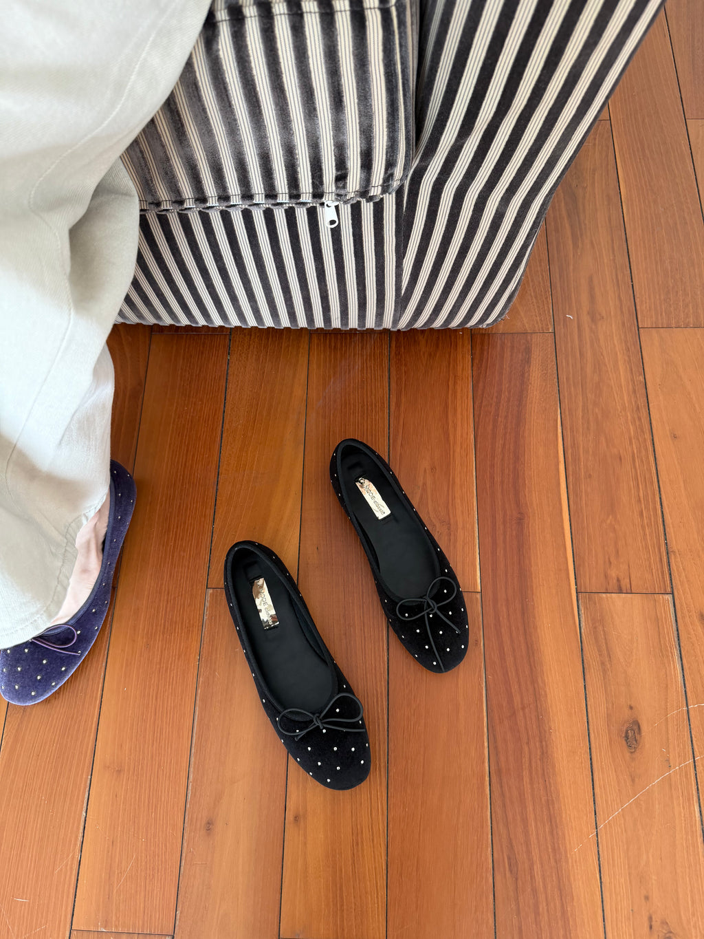 La mode Starlit Velvet Flats