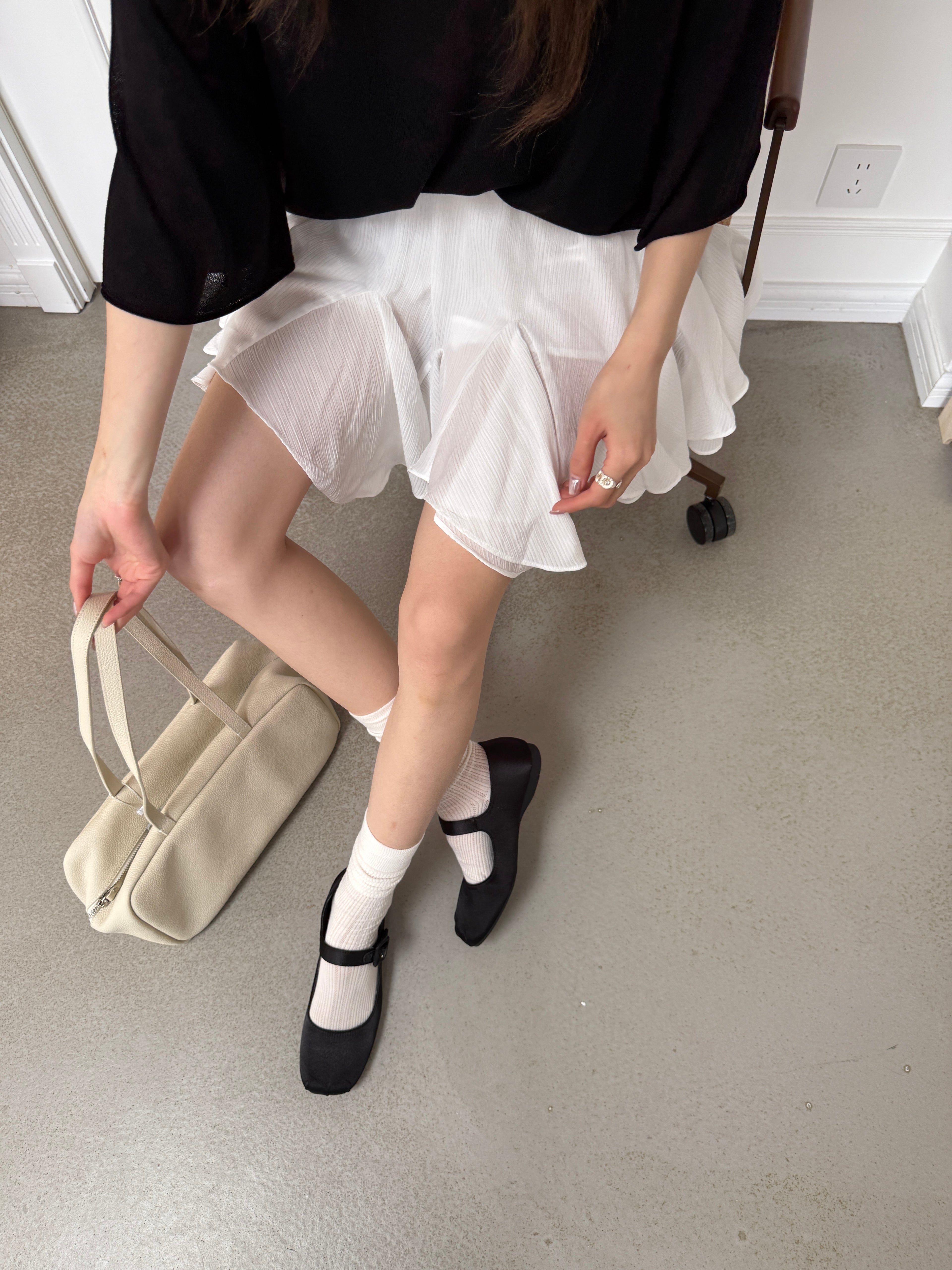 La mode Pleated Satin Mary Janes