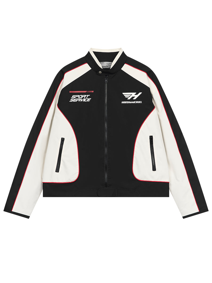 Harshandcruel Street Racing Suit Element Stitching Leather Jacket
