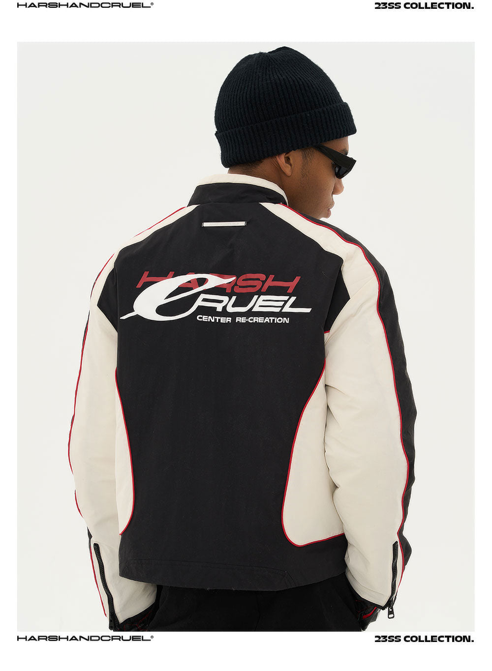 Harshandcruel Street Racing Suit Element Stitching Leather Jacket