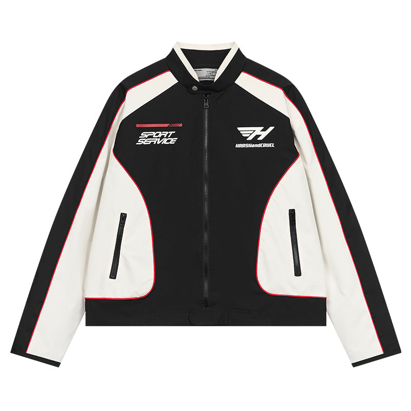 Harshandcruel Street Racing Suit Element Stitching Leather Jacket