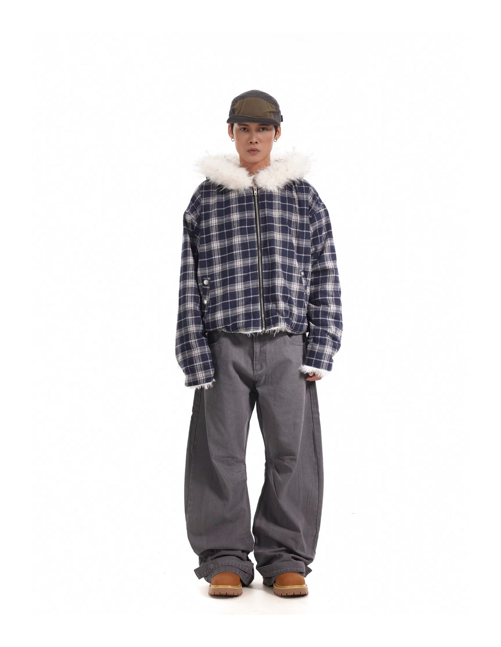 BTSG Wash silhouette pleated wide-leg casual scimitar Pants