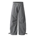 BTSG Wash silhouette pleated wide-leg casual scimitar Pants