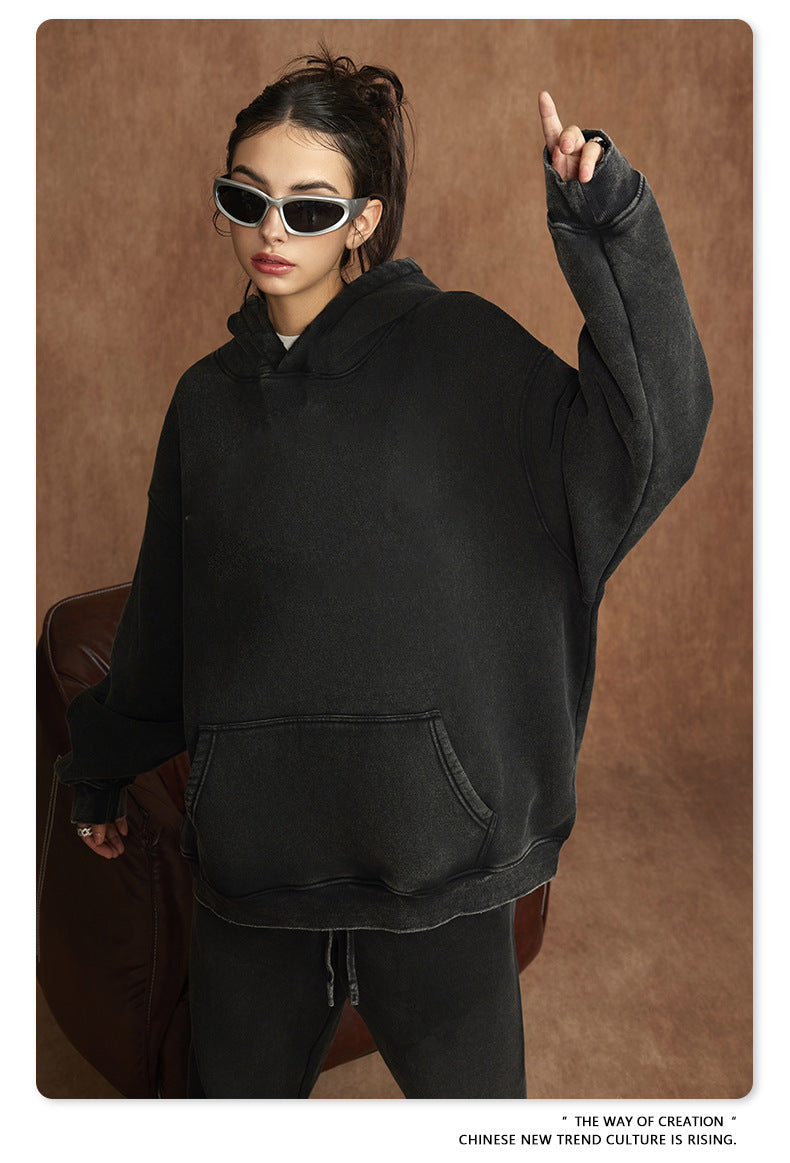 BE Washed Velvet Hoodie