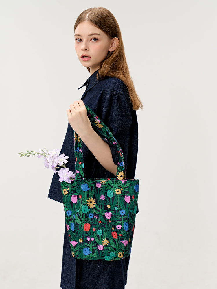 FREEIN Original Flower Print Shoulder Bag