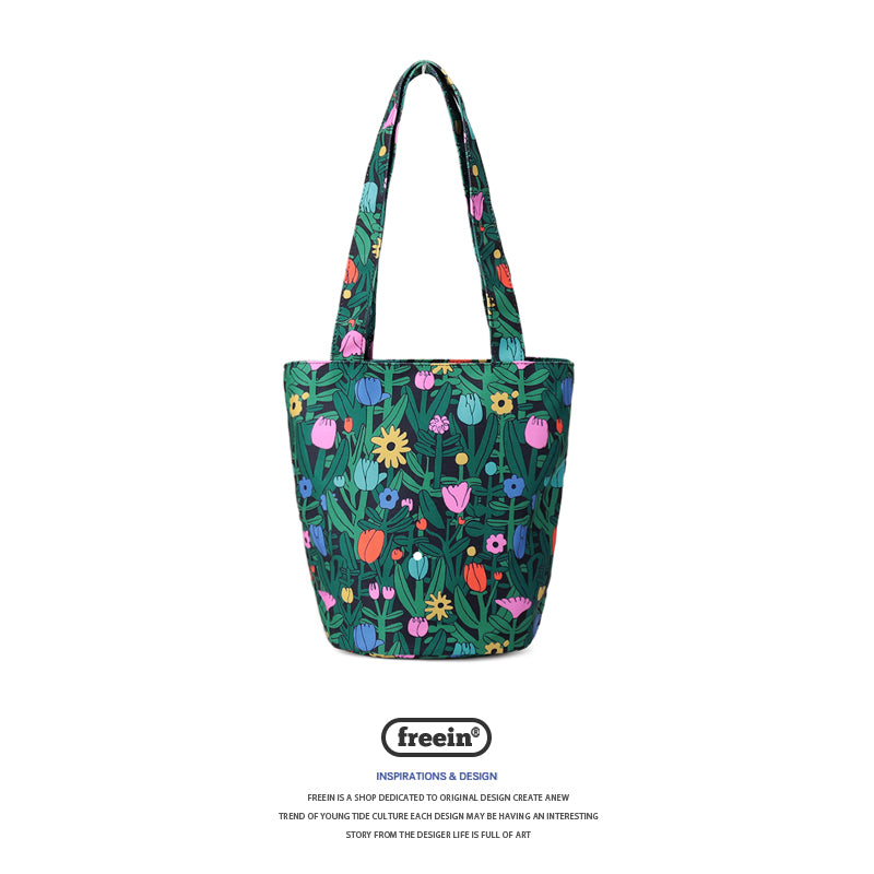 FREEIN Original Flower Print Shoulder Bag