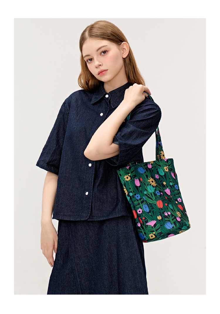 FREEIN Original Flower Print Shoulder Bag
