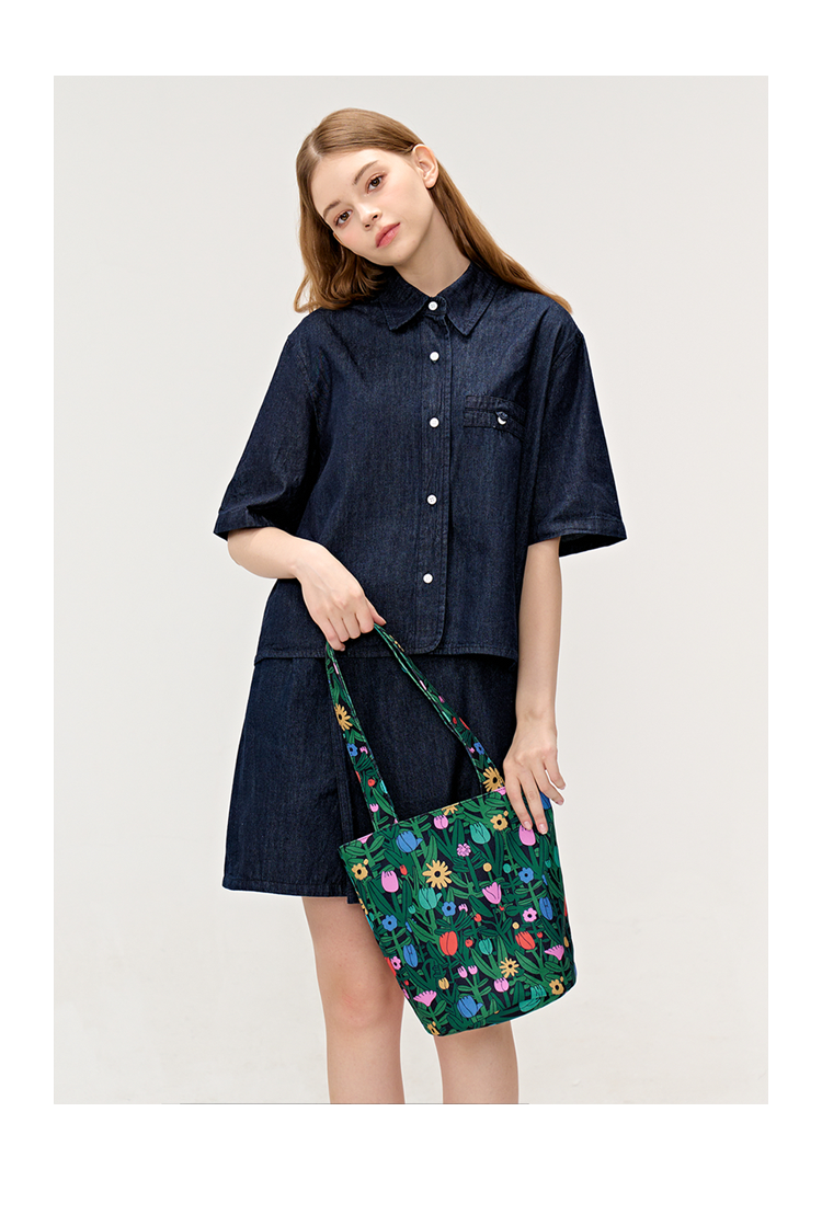 FREEIN Original Flower Print Shoulder Bag