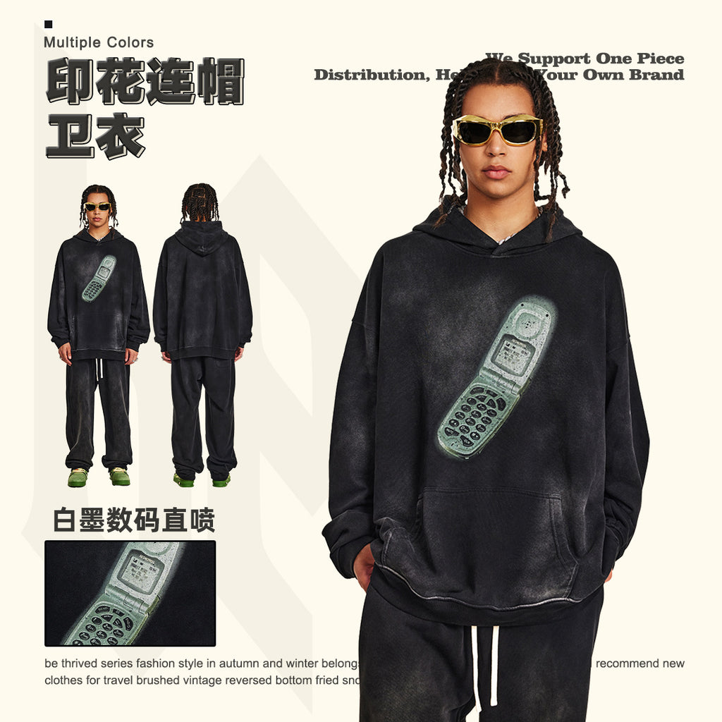 BE Flip Loose Trendy Futuristic Y2K Hoodie