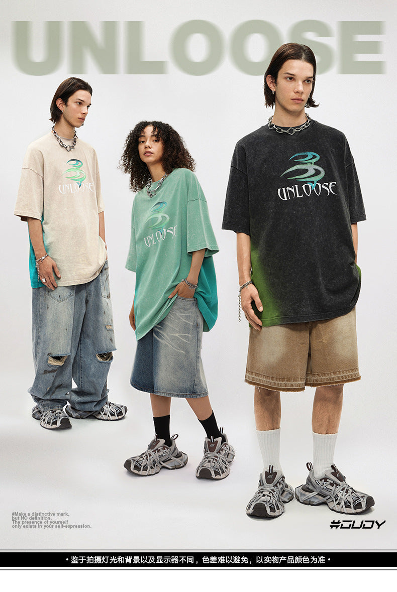 #OVDY 260G Washed Distressed Short Sleeve