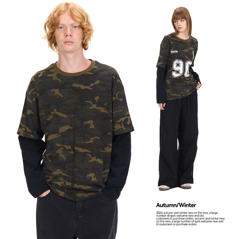 UNF American Vintage Camouflage Vintage Long Sleeve Tee