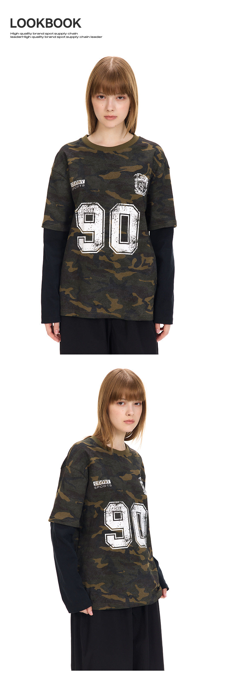 UNF American Vintage Camouflage Vintage Long Sleeve Tee