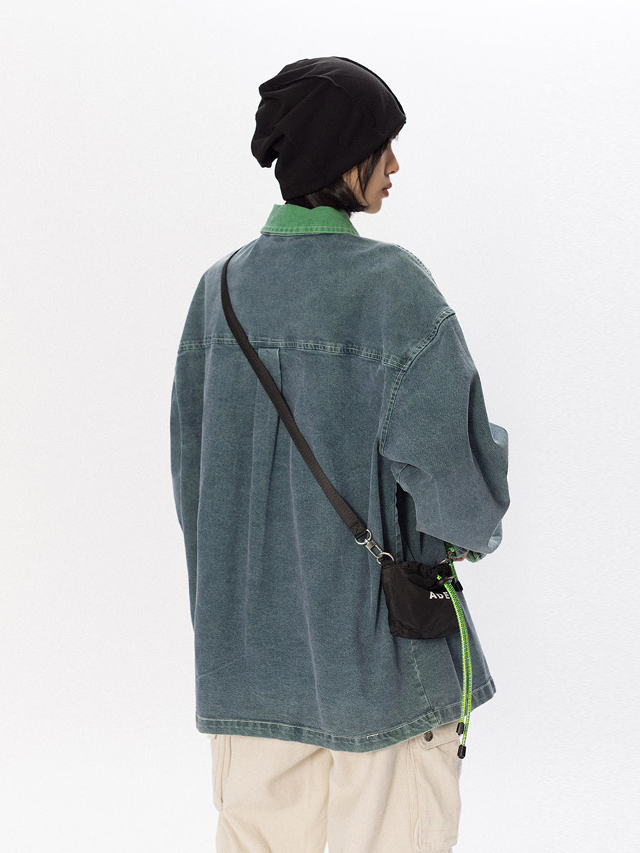 BLACKBB Vintage Washed Denim Shirt Coat