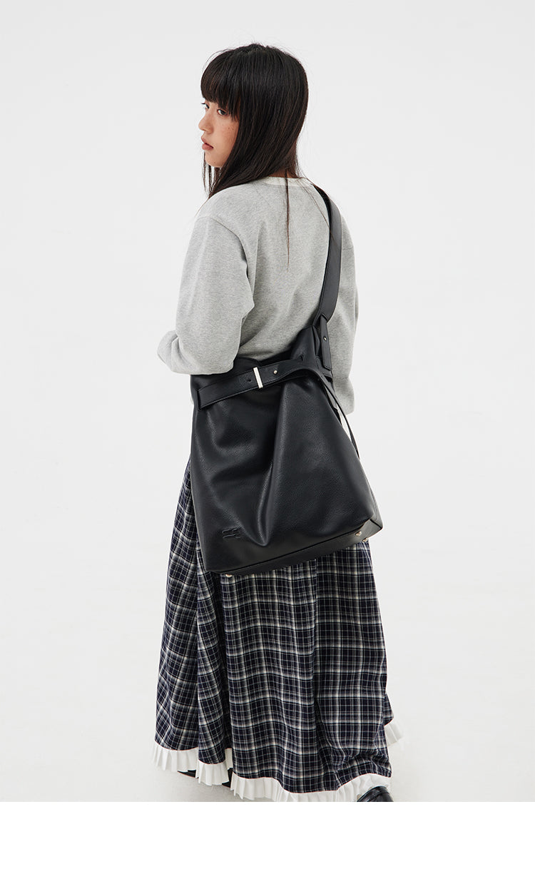 CryingCenter large bucket leather Cross Body bag