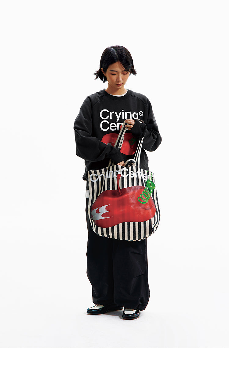 Crying Center Apple Killer Stripe Large Capacity Tote Bag