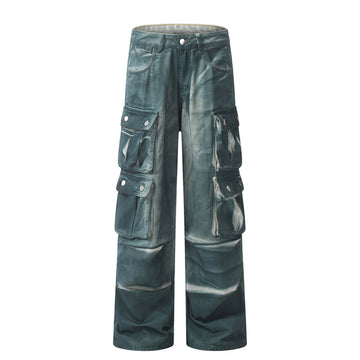 BTSG Tie-Dye Gradient Structure Cargo Jeans