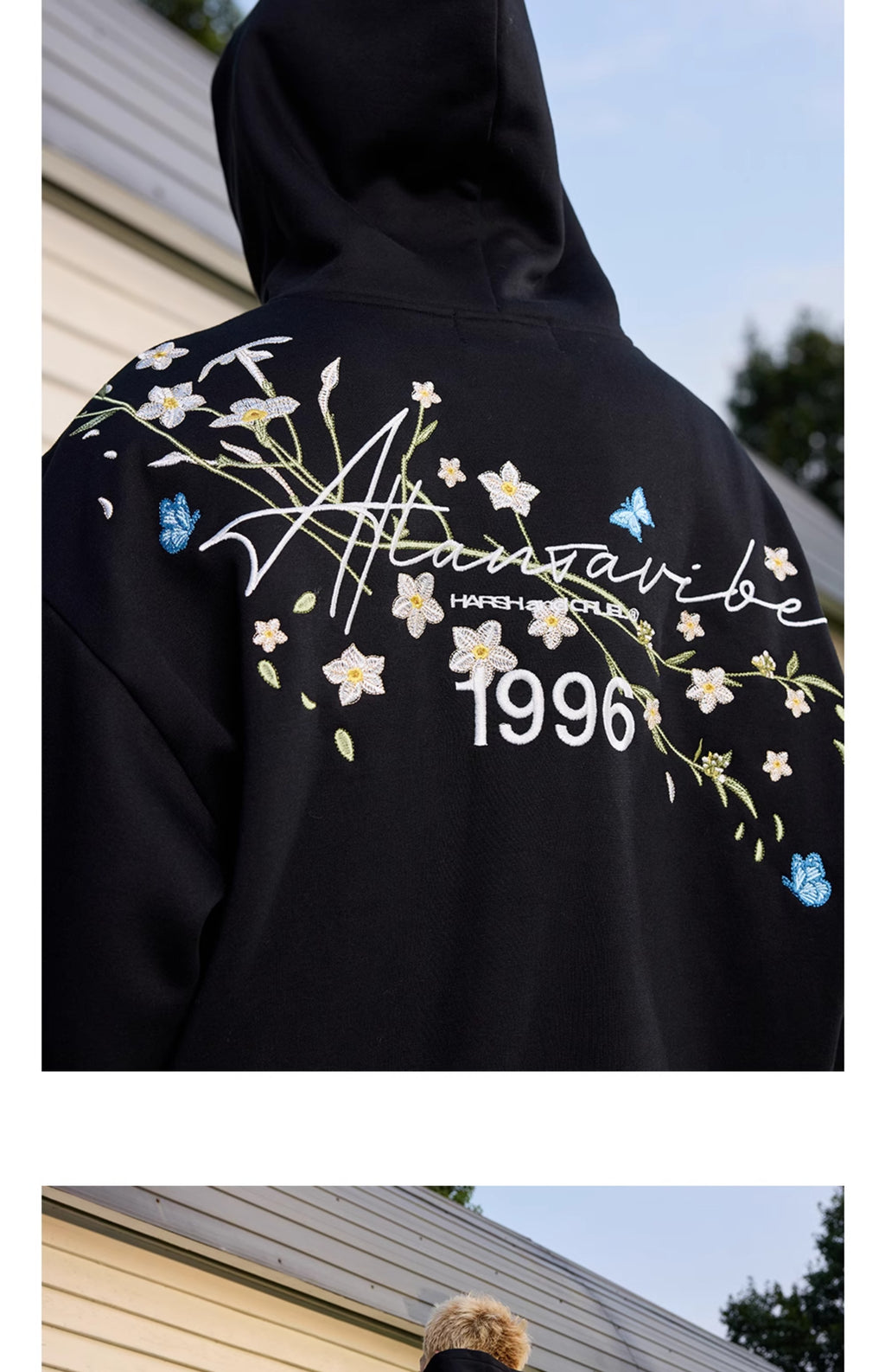 harshandcruel Floating Zero Floret Embroidered HACR Hoodie