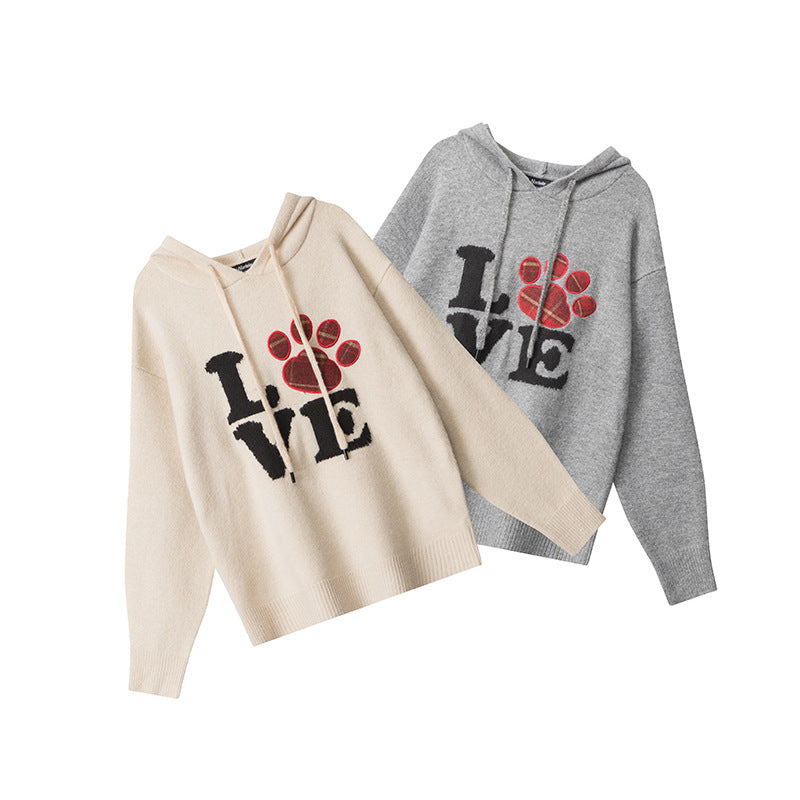 Nariele  Crew Neck Sweater Patch Knitwear Casual Embroidery Sweater Hoodie