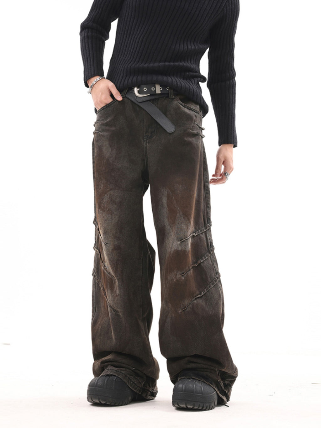 BTSG Jeans Dirtyfit Retro Dirty Wasteland Wide Leg Pants