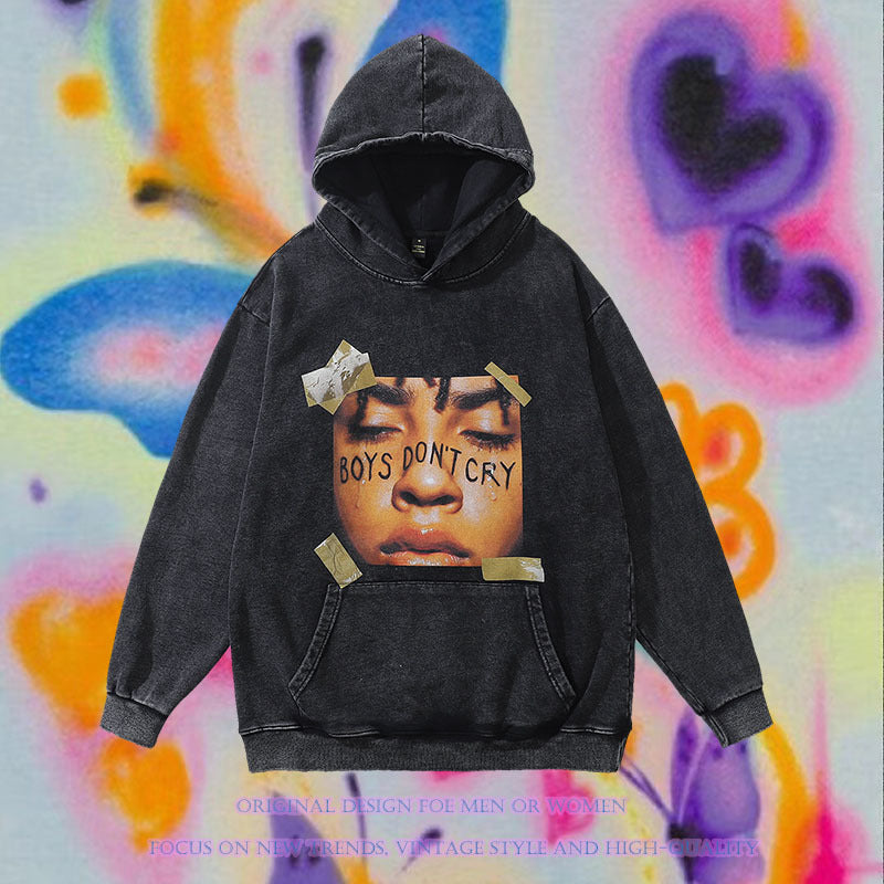 TKPA BOYS DONT CRY Washed 100% Cotton Hoodie