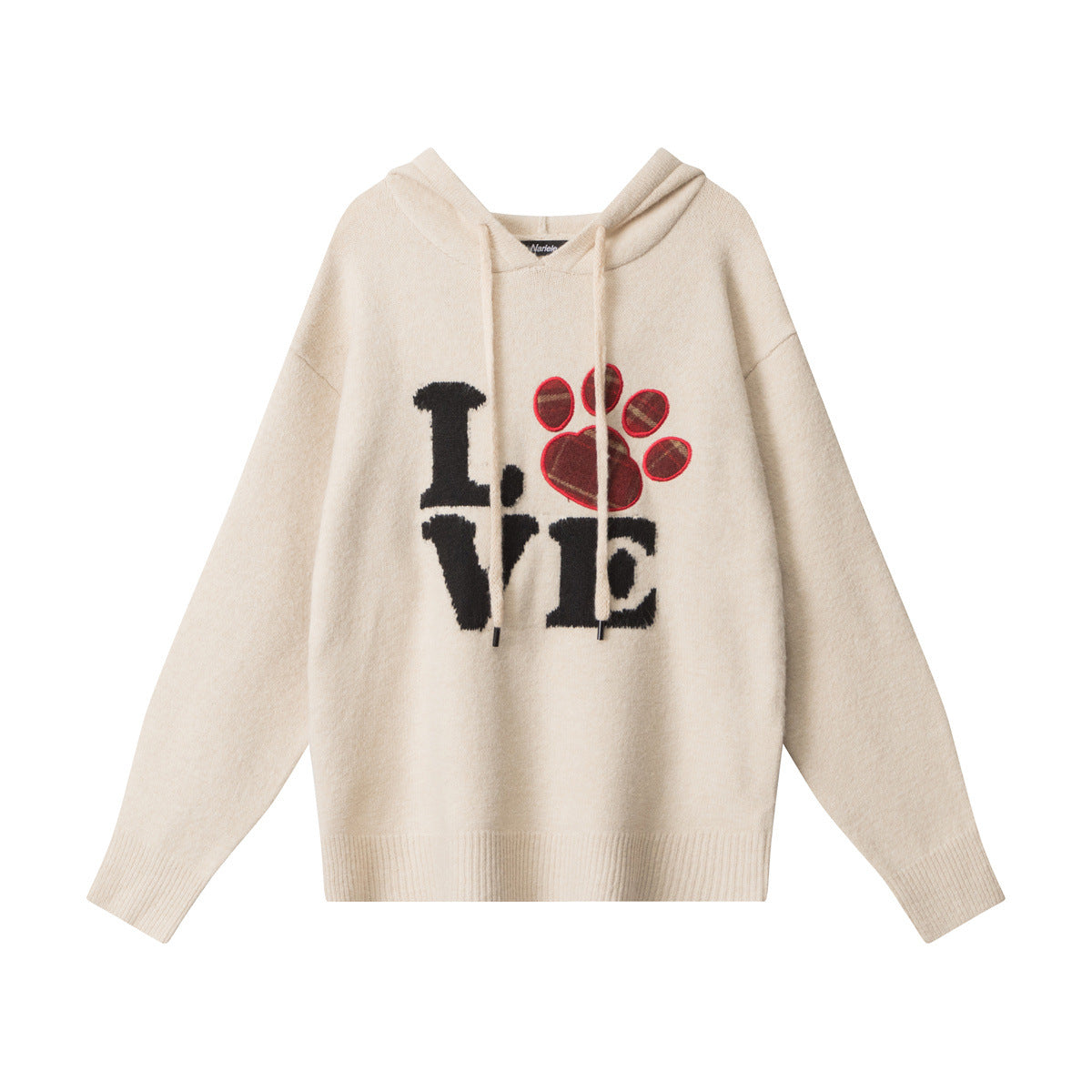 Nariele  Crew Neck Sweater Patch Knitwear Casual Embroidery Sweater Hoodie