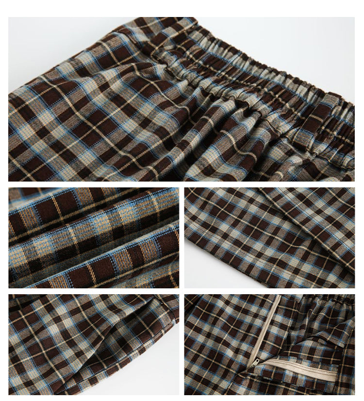 BLACKBB American Retro Checkered Loose Wide Leg Pants