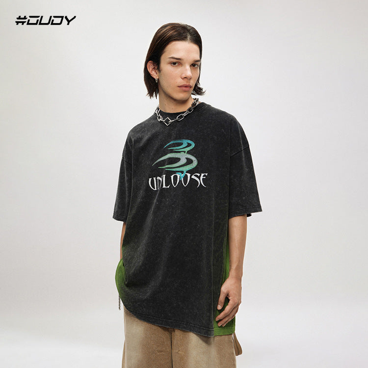 #OVDY 260G Washed Distressed Short Sleeve