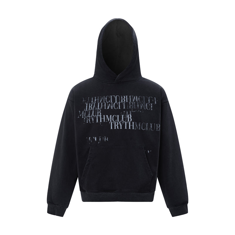 “Clearance”BTSG Faded Slogan Hoodie