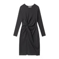 Nariele Slit ruffle design crew waist long Dress