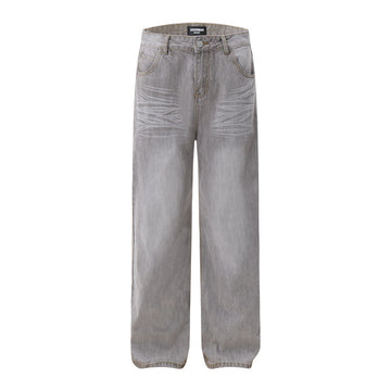 BTSG Wash Aged Premium Whisker Loose Straight Jeans