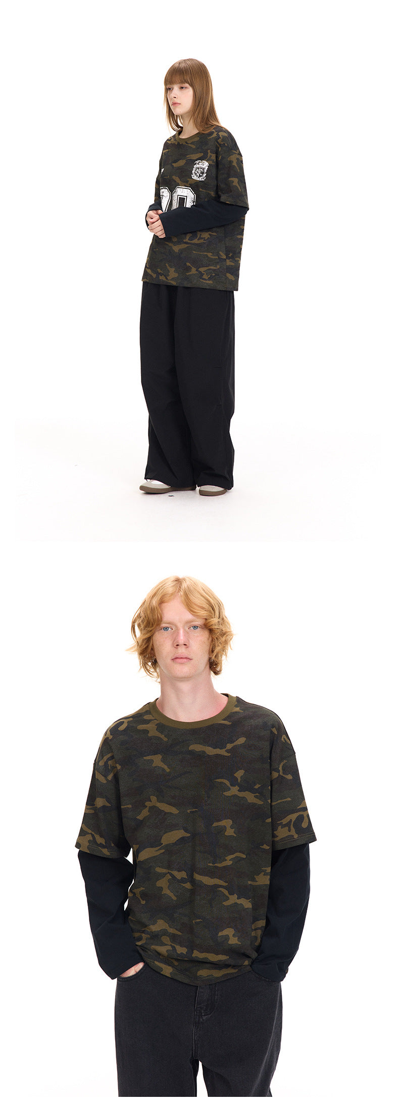 UNF American Vintage Camouflage Vintage Long Sleeve Tee