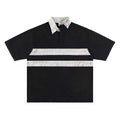 "clearance" FORGIVNESS Distressed Polo Dirty Dye Lapel Silhouette Double Short Sleeve Tee