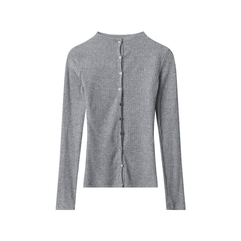 Nariele Round Neck Striped Long Sleeve T-Shirt Women's Top Design Slim Fit Hottie Cardigan