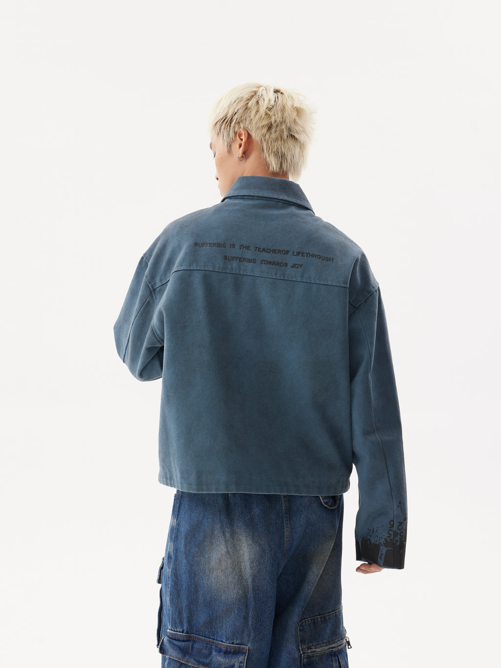 BTSG Dirty Dye Distressed cropped jacket