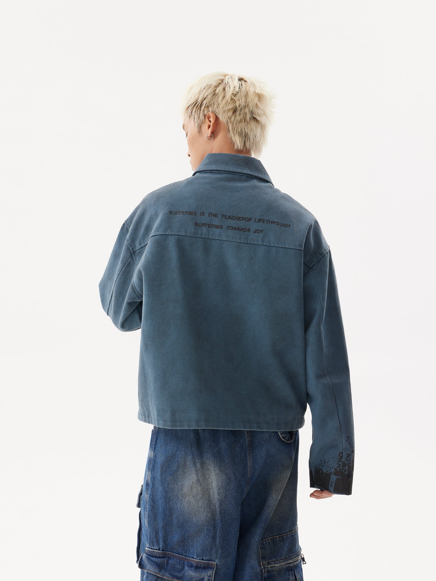 BTSG Dirty Dye Distressed cropped jacket