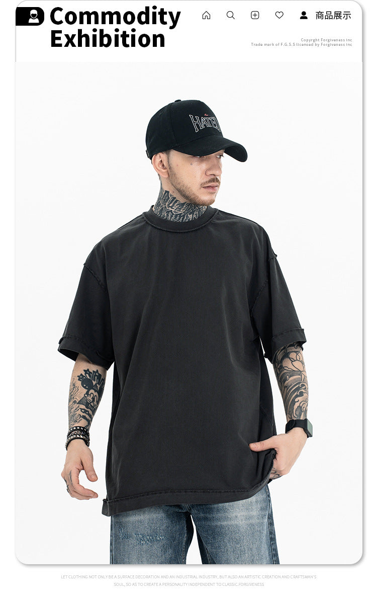 FORGIVNESS  270g Dropped Shoulder Short Sleeve Tee