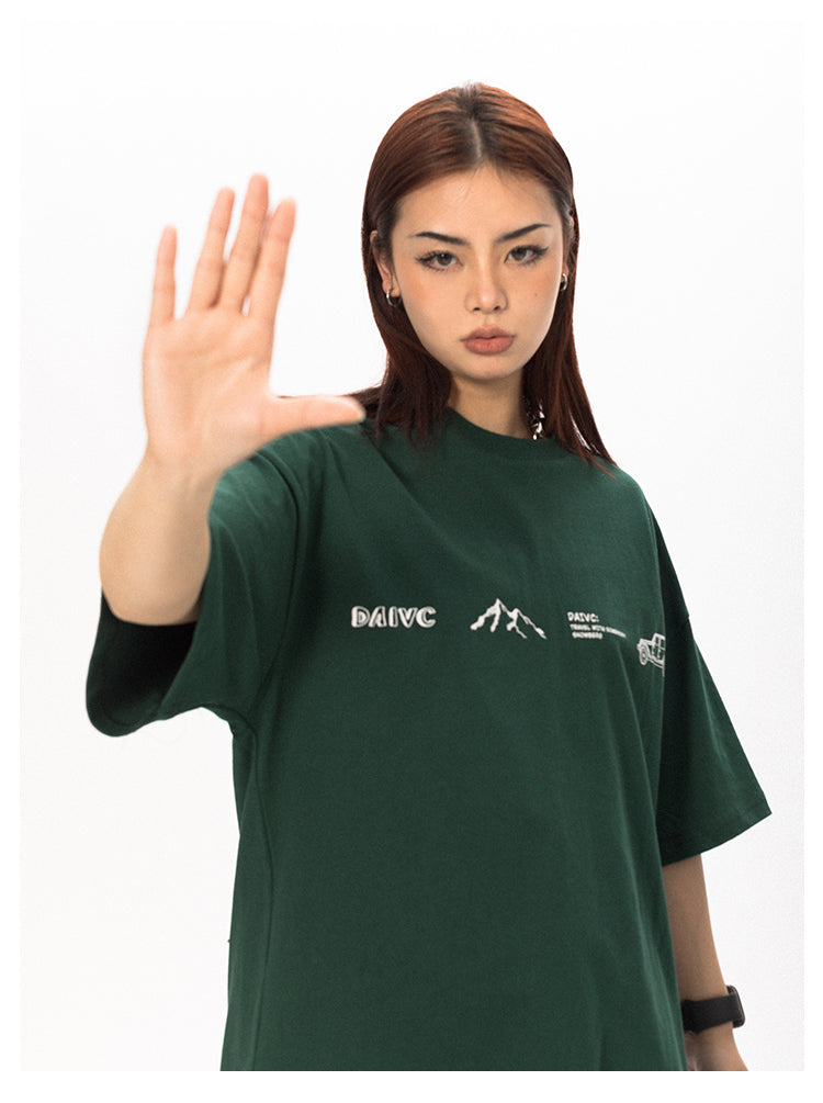 BLACKBB Niche Letter Print Short Sleeve Tee