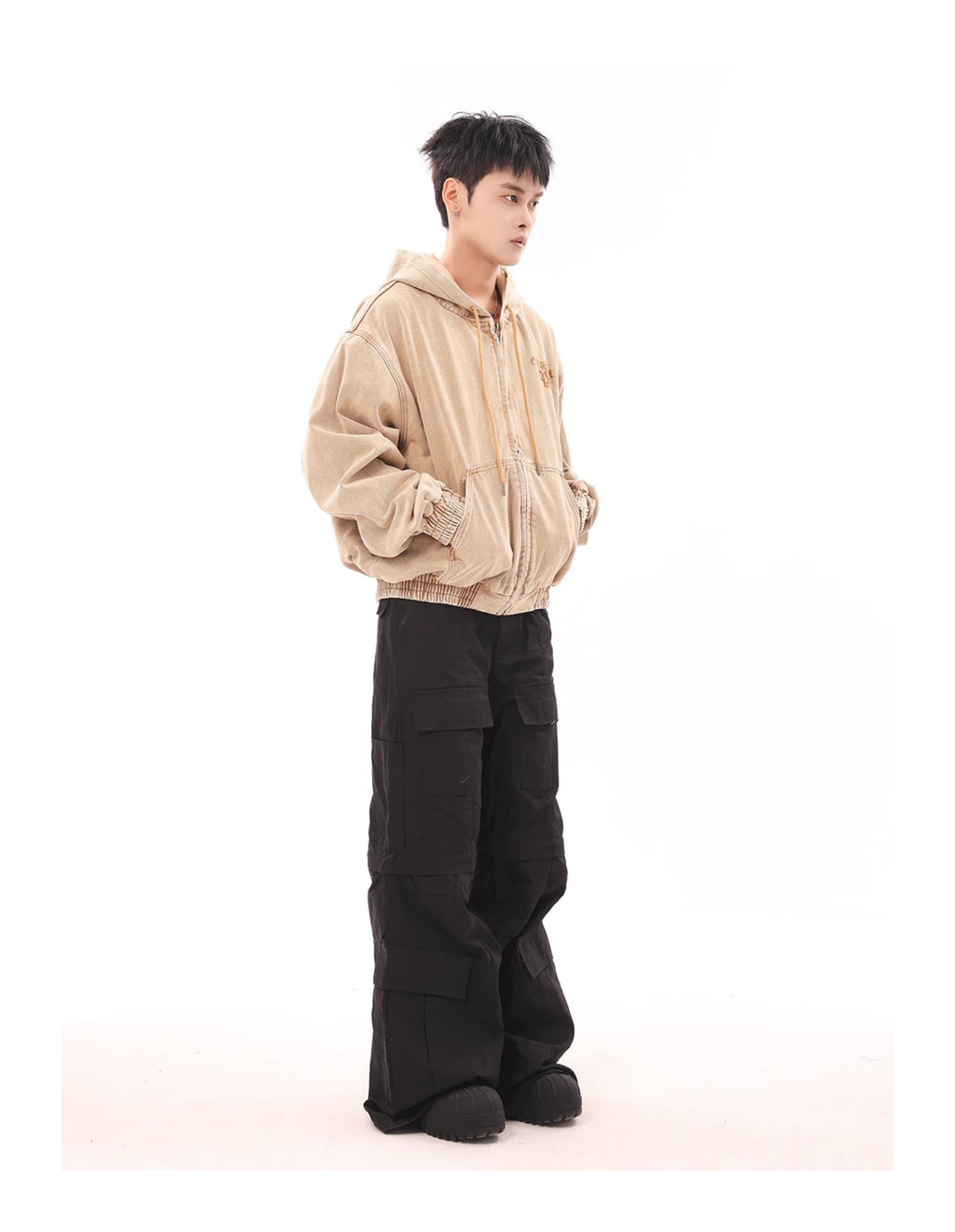 (Clearance) BTSG American Retro Cargo Pants Wide-leg