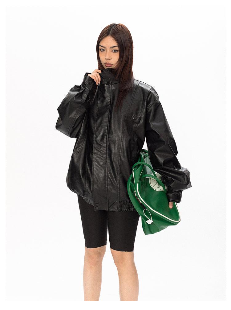 سترة جلدية كاجوال للربيع والخريف من BLACKBB American Retro