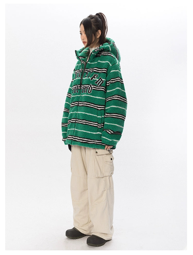 سترة قطنية مطرزة بالصوف مخططة ومتباينة من BLACKBB