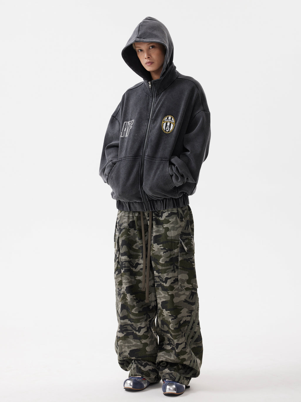 BTSG American Vintage Wash Distressed Zipped Hoodie