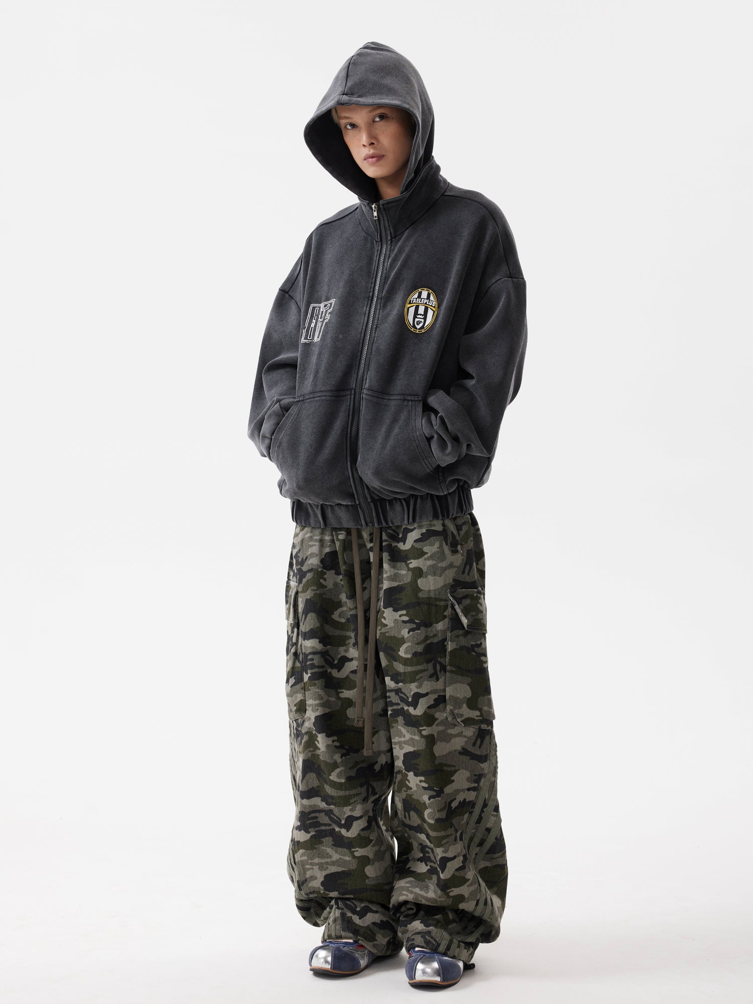 BTSG American Vintage Wash Distressed Zipped Hoodie