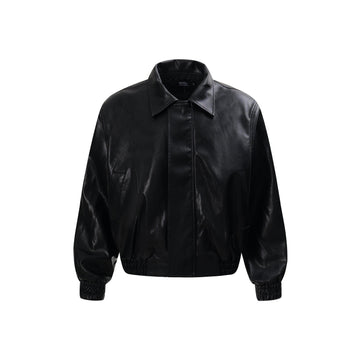 BTSG Lux Cropped Silhouette Leather Jacket