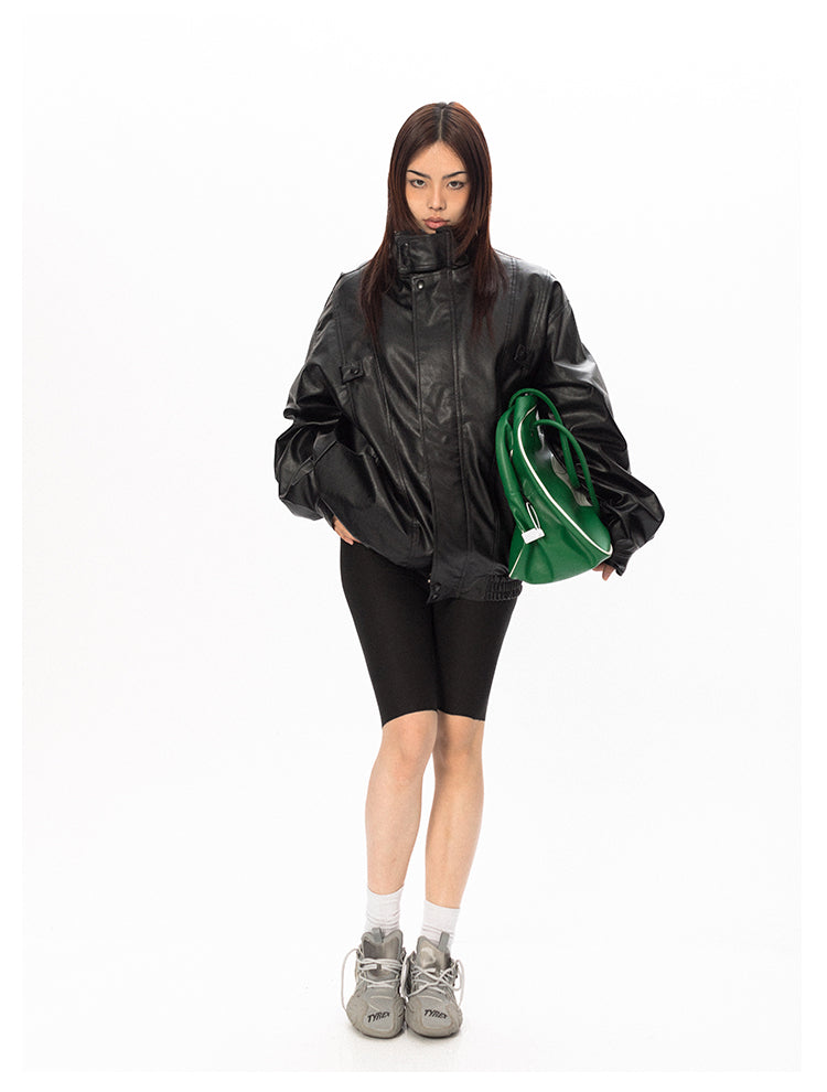 سترة جلدية كاجوال للربيع والخريف من BLACKBB American Retro