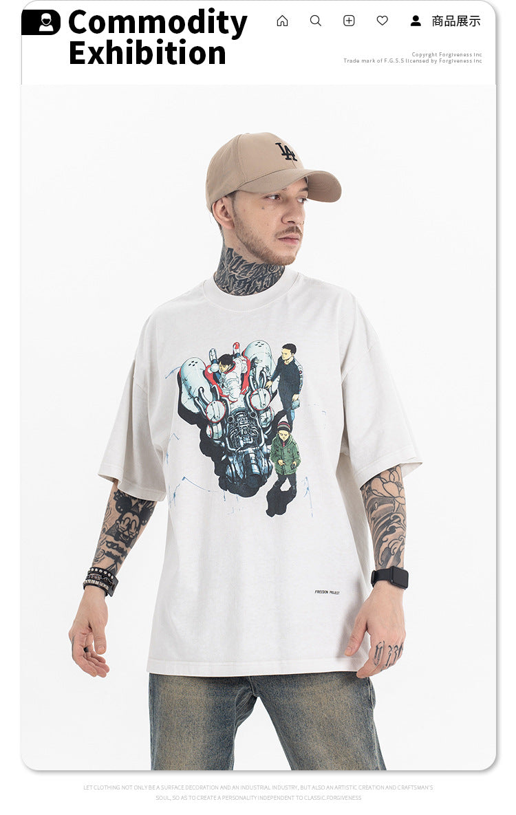 FORGIVNESS Akira Cyberpunk Cartoon Anime American Short Sleeve Tee