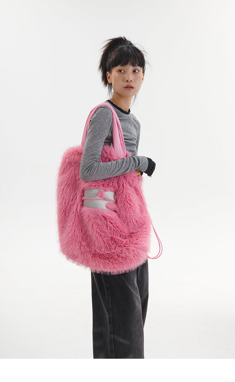 CryingCenter Special Big Logo Plush Shoulder Bag