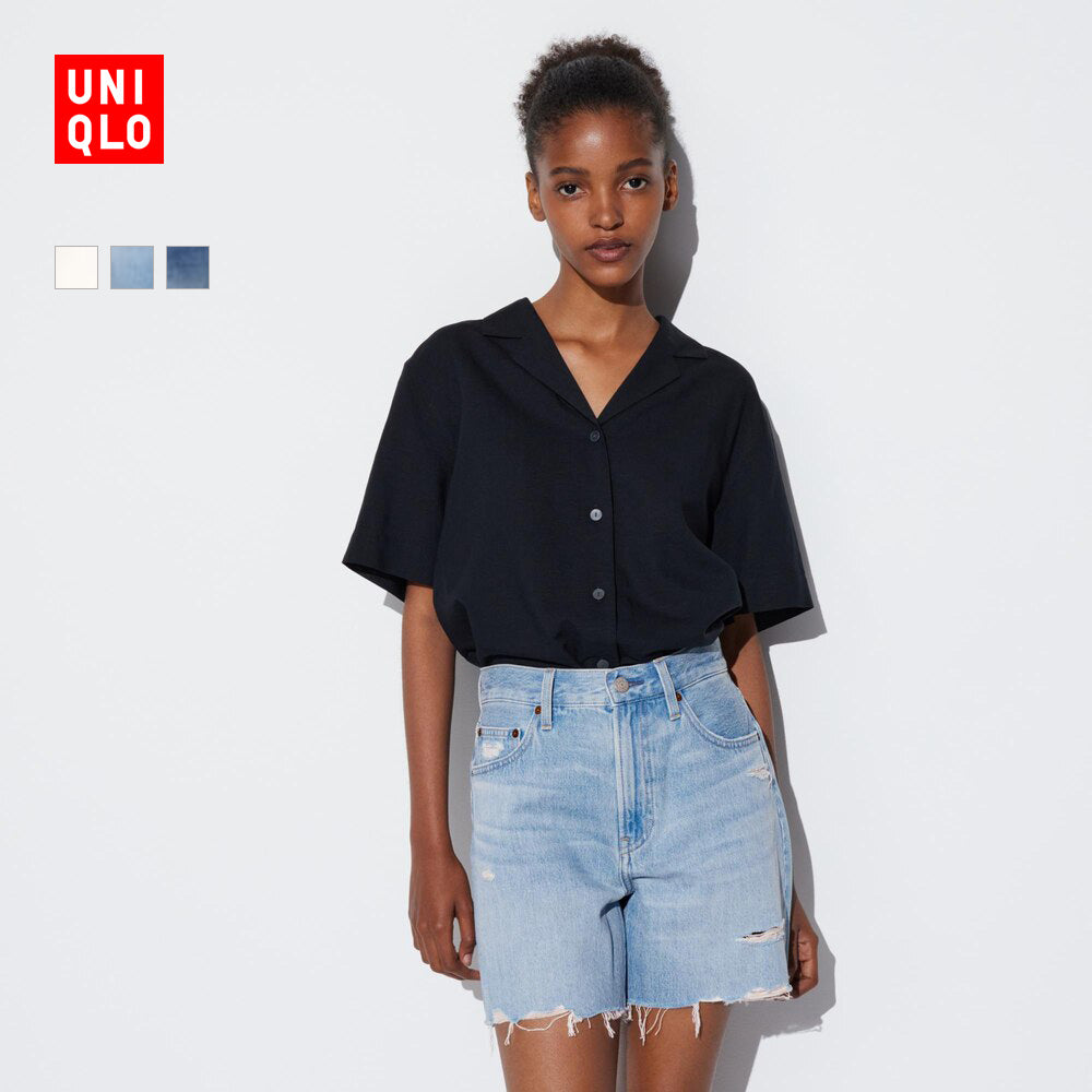 UNIQLO Women's High Waist Loose Denim Short