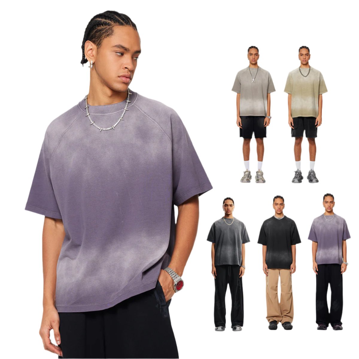 (Clearance) BE 100% Cotton Gradient Wash Tee