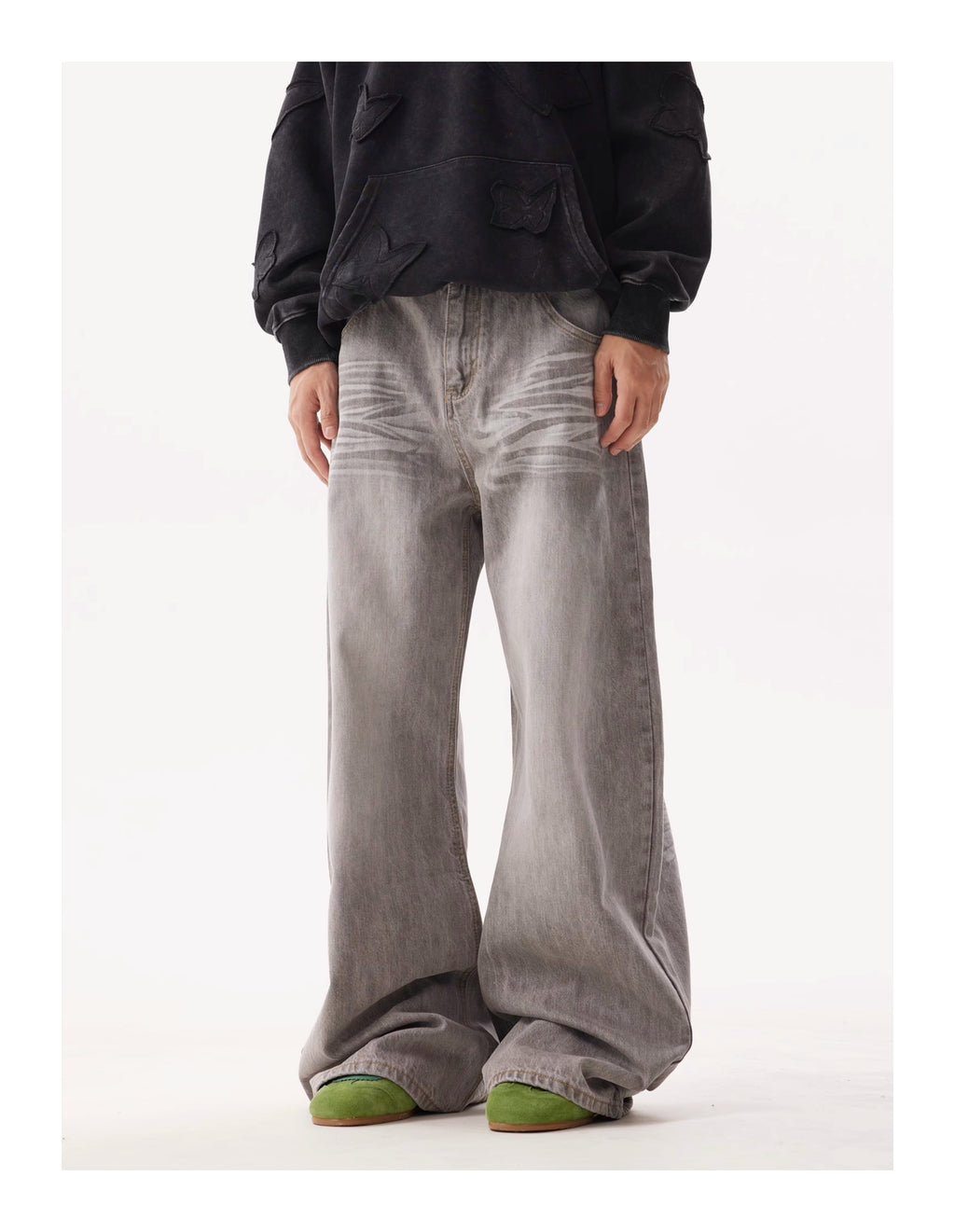 BTSG Wash Aged Premium Whisker Loose Straight Jeans